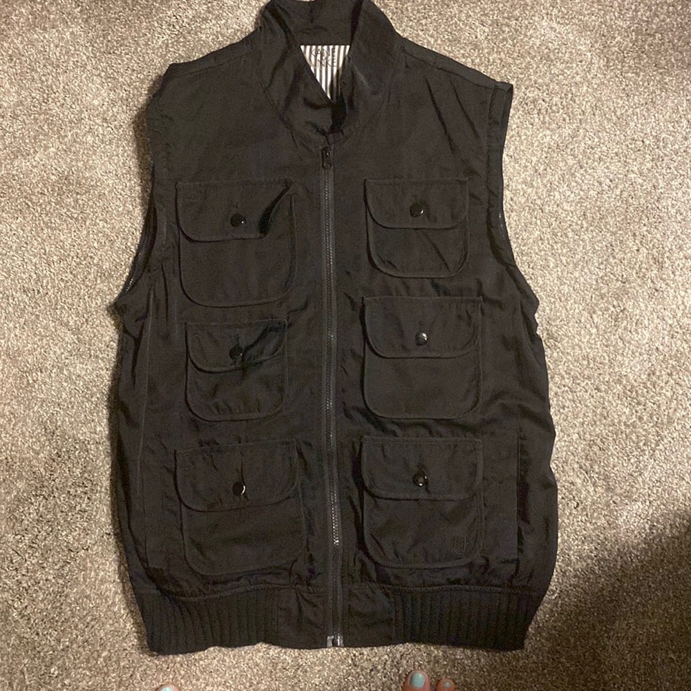Black mens stylish vest jacket